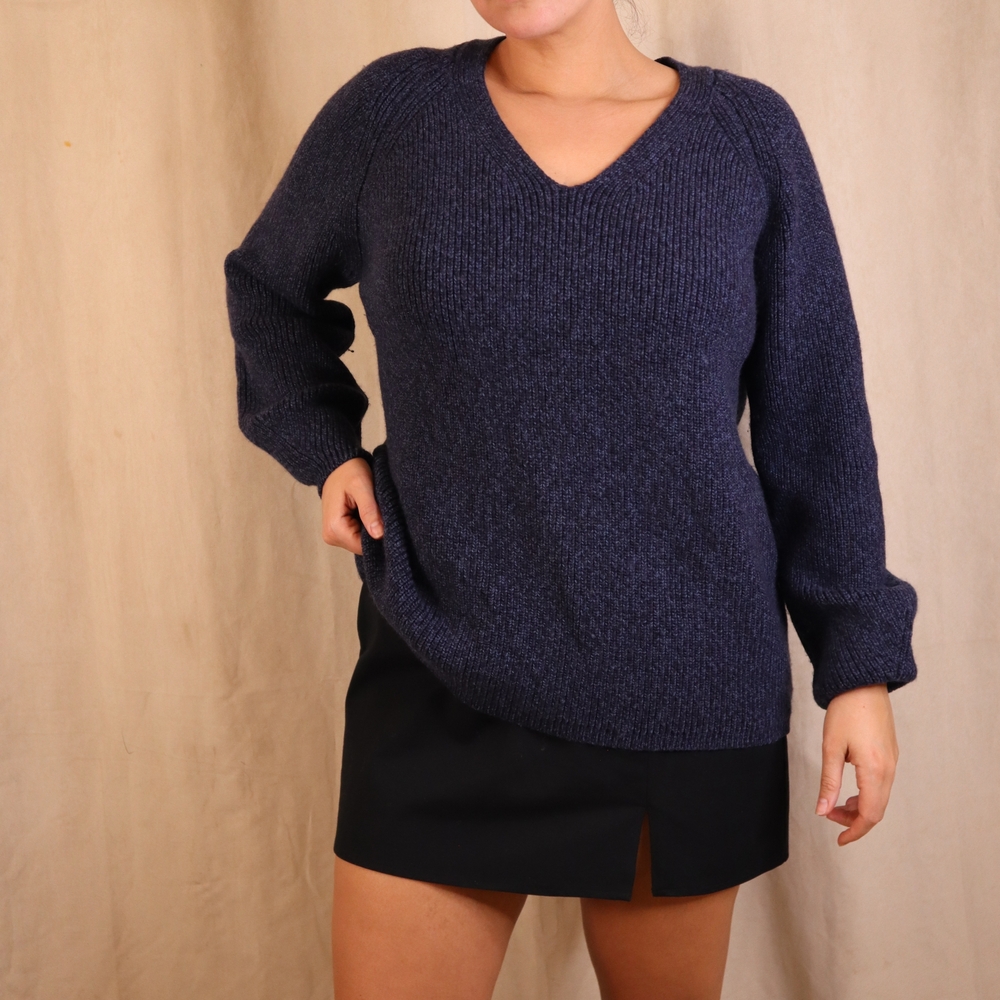 Falconeri Wool Blue V-Neck Sweater